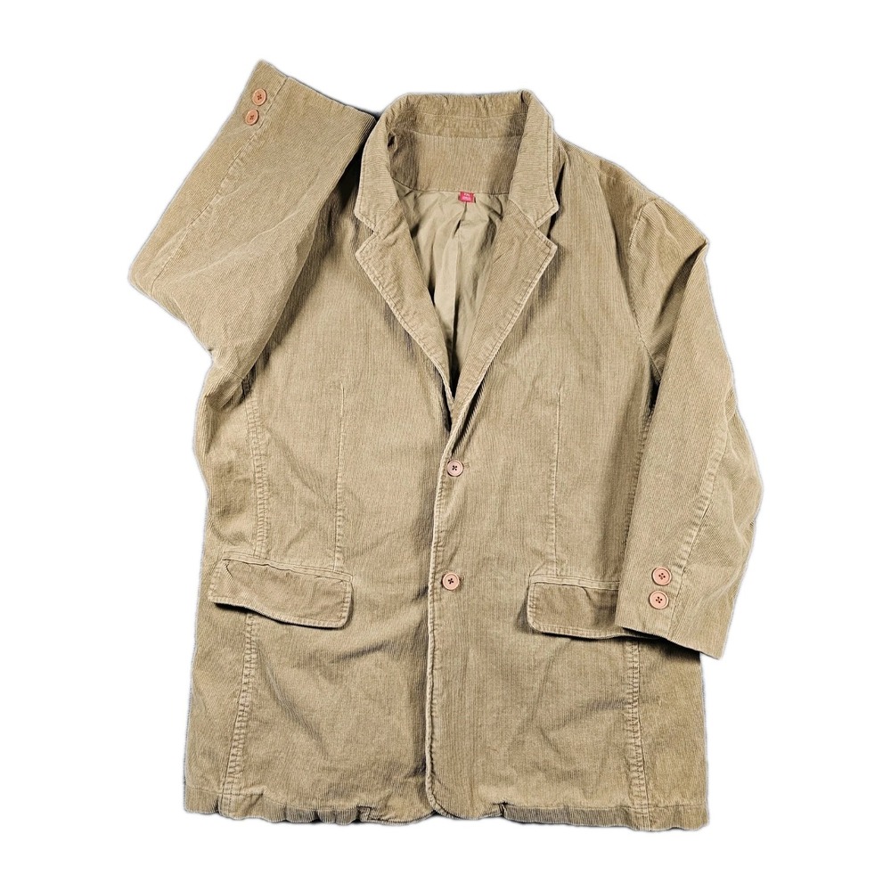 Mossimo‎ Blazer Jacket Mens XXL Brown Cotton Herringbone Two Button Casual Lined